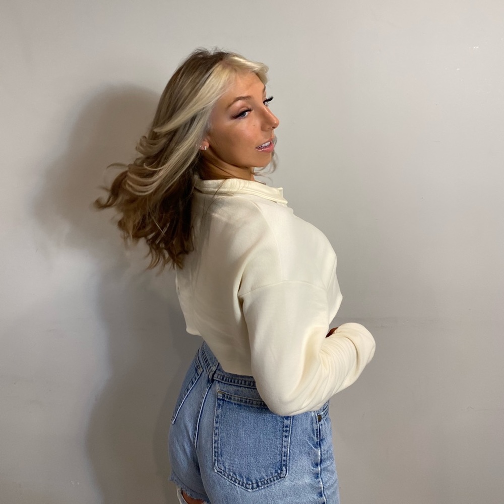 Princess Polly cropped collared sweatshirt